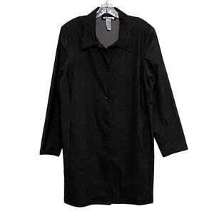 Bice Womens Jacket Size 16 Dark‎ Gray Monochromatic Military Car Coat Classy